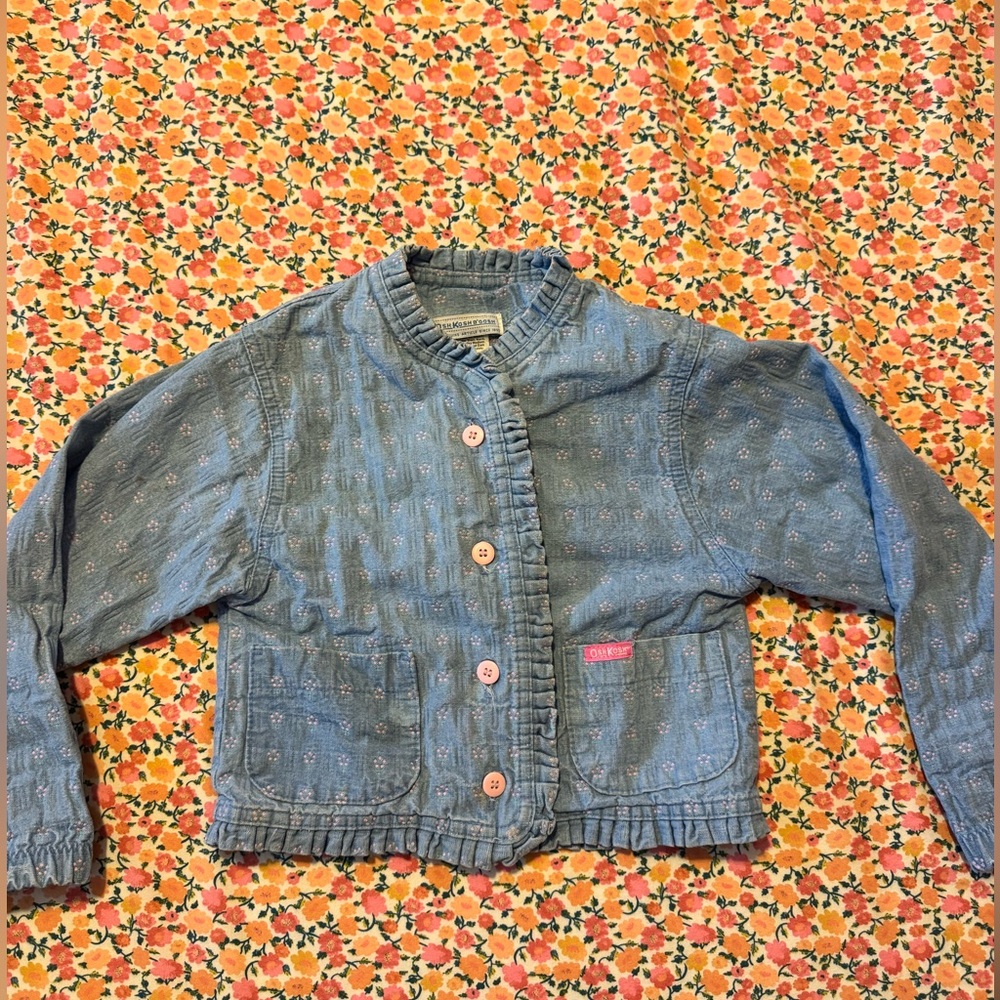 Kids OshKosh Denim Jacket With Pink Floral